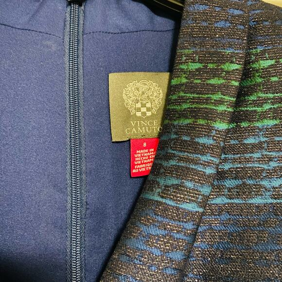 Vince Camuto Sleeveless V-Neck Fit and Flare Jacquard Dress, Sz 8— NWT - Picture 5 of 10